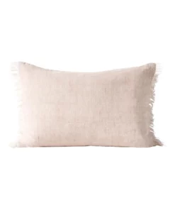 Aura Home Vintage Linen Fringe Rectangle Cushion Shell