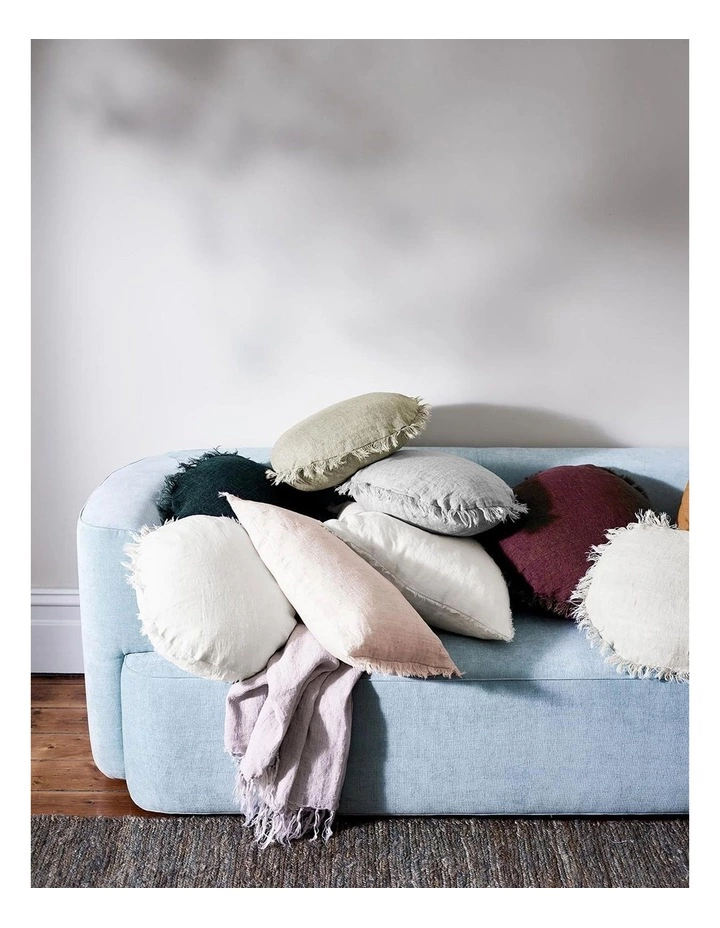 Aura Home Vintage Linen Fringe 45cm Round Cushion in Bronze 2 Aura Home Vintage Linen Fringe 45cm Round Cushion in Bronze - Image 2