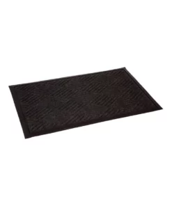 Fab Habitat Ellora Charcoal Striped Polypropylene Doormat, Thin Welcome Entry Mat 45x75 cm