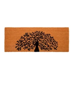 Fab Habitat Tree Of Life PVC Backed Coir Doormat 45x120 cm