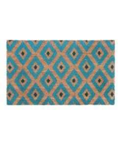 Fab Habitat Kimberley Blue PVC Backed Coir Doormat 45x75 cm -Home Decor Shop 840968380 1 1 720x928