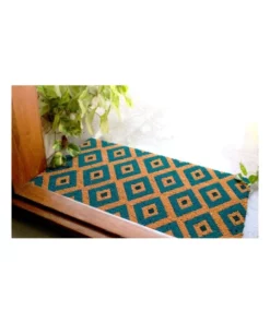 Fab Habitat Kimberley Blue PVC Backed Coir Doormat 45x75 cm -Home Decor Shop 840968380 5 720x928