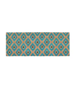 Fab Habitat Kimberley Blue PVC Backed Coir Doormat 75x120 cm