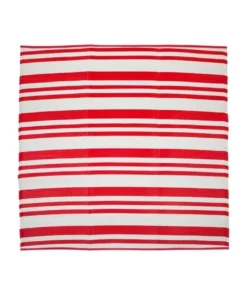 Fab Habitat 180x180cm Cherai Bright Red Folded Recycled Plastic Outdoor Rug and Mat