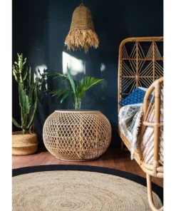 Fab Habitat 200cm Round Jute Rug | Decorative Floor Rug Phoenix Black & Natural -Home Decor Shop 840973780 3 720x928