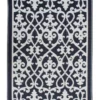 Fab Habitat 180x270 cmFolded Recycled Plastic Outdoor Rug Waterproof reversible Venice Black and Cream