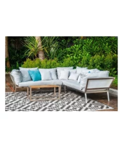 Fab Habitat 270x360cm Aztec Grey & White Recycled Plastic Outdoor Rug and Mat -Home Decor Shop 840975670 5 720x928