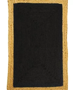 Fab Habitat 75x240cms Phoenix Black Jute Hall Runner