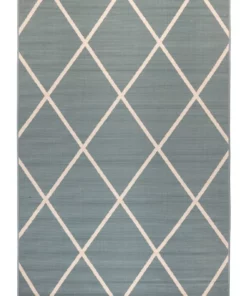 Fab Habitat 200x300cm Oudoor Rug Geometric Modern Floor Rug Tucson Aqua