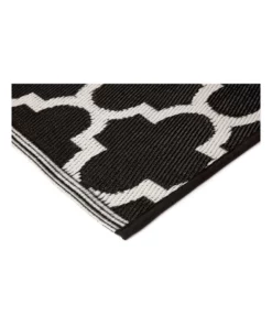Fab Habitat 180x270 cm Recycled Plastic Outdoor Rug and Mat Tangier Black and White -Home Decor Shop 840979090 3 720x928