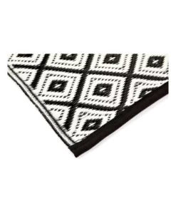 Fab Habitat 90x179cm Kimberley Black and White Recycled Plastic Outdoor Rug and Mat -Home Decor Shop 840979630 4 720x928