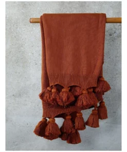 M.M Linen Birch Throw in Terracotta