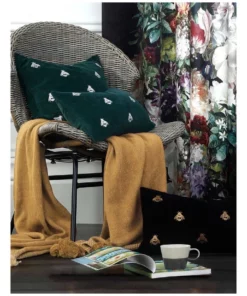 M.M Linen Buzz Cushion 30x50cm in Emerald -Home Decor Shop 841632490 3 720x928