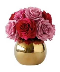 Vicky Yao Real Touch Luxury Artificial Red and Pink Rose Arrangement