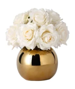 Vicky Yao Real Touch Luxury Artificial White Rose Arrangement