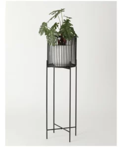 Vue Pulse 100cm Black Bamboo And Metal Planter Stand
