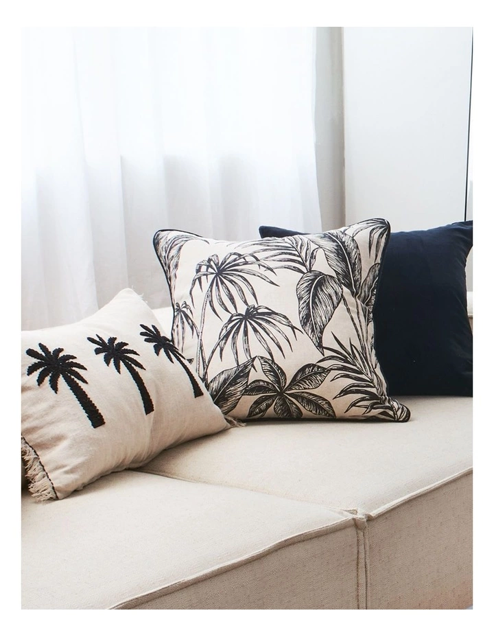 Madras Link Tahiti Black/Linen Cushion 55cm 2 Madras Link Tahiti Black/Linen Cushion 55cm - Image 2