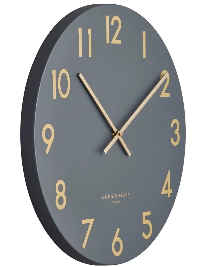 One Six Eight London JONES Charcoal 30cm Silent Wall Clock 2 One Six Eight London JONES Charcoal 30cm Silent Wall Clock - Image 2