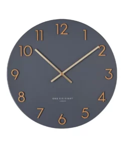 One Six Eight London Katelyn Charcoal Grey 60Cm Metal Wall Clock