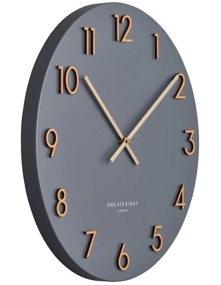 One Six Eight London Katelyn Charcoal Grey 60Cm Metal Wall Clock 2 One Six Eight London Katelyn Charcoal Grey 60Cm Metal Wall Clock - Image 2