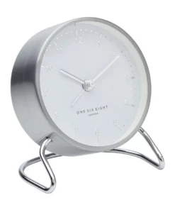 One Six Eight London Indy White Silent Alarm Clock
