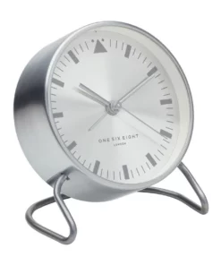 One Six Eight London Lara Silver Silent Alarm Clock