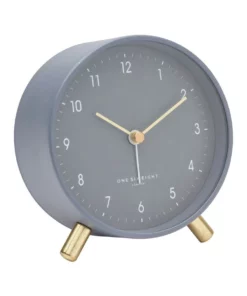 One Six Eight London Noah Charcoal Grey Silent Alarm Clock