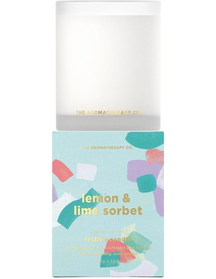 The Aromatherapy Company Festive Favours Lemon & Lime Sorbet Candle 100g 1 The Aromatherapy Company Festive Favours Lemon & Lime Sorbet Candle 100g