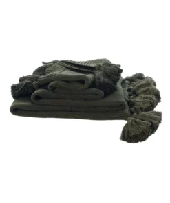 M.M Linen Birch Throw In Olive