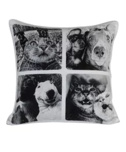 M.M Linen Selfies Cushion In Multi