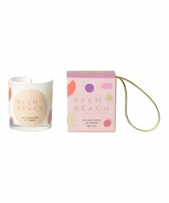 Palm Beach Collection Pink Hibiscus Fizz Extra Mini Candle Hanging Bauble 50g