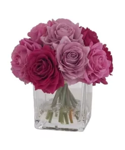 Vicky Yao Real Touch Luxury Artificial Multi Colour Rose Arrangement