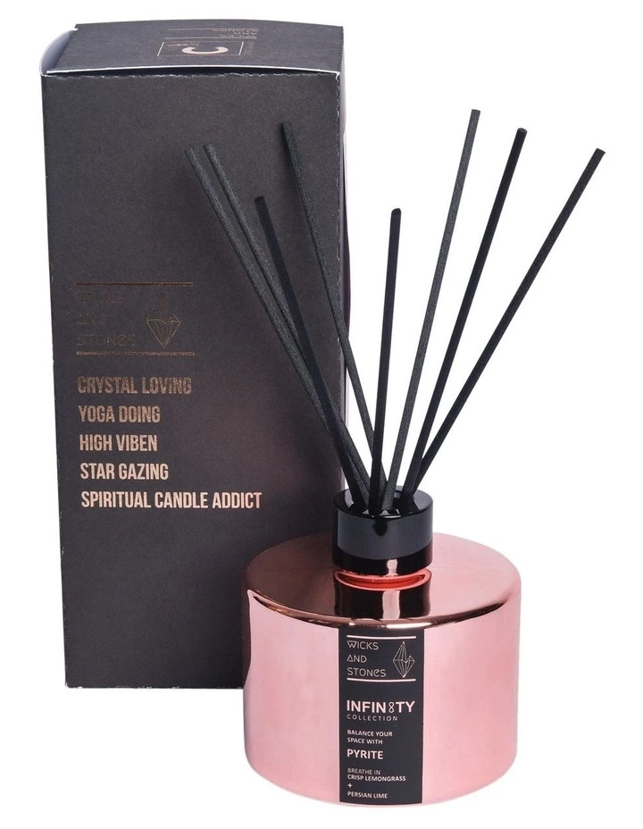 Wicks and Stones Infinity Crystal Reed Diffuser Pyrite 1 Wicks and Stones Infinity Crystal Reed Diffuser Pyrite
