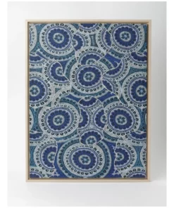 Warlukurlangu Artists x Vue Snake Dreaming Wall Art 85X65cm Blue