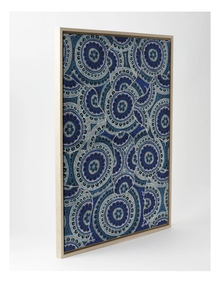 Warlukurlangu Artists x Vue Snake Dreaming Wall Art 85X65cm Blue 2 Warlukurlangu Artists x Vue Snake Dreaming Wall Art 85X65cm Blue - Image 2