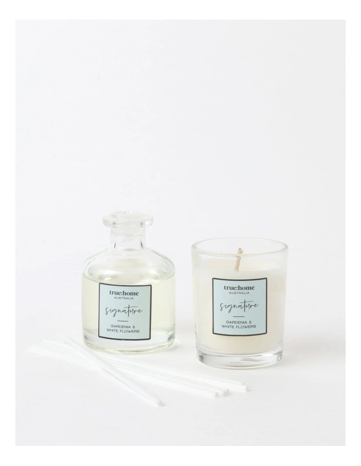 True Home Gardenia & White Flowers Petite Candle & Mini Diffuser 1 True Home Gardenia & White Flowers Petite Candle & Mini Diffuser