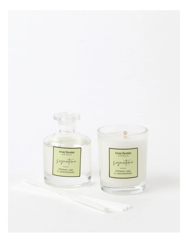True Home Persian Lime and Lemongrass Petite Candle & Mini Diffuser 1 True Home Persian Lime and Lemongrass Petite Candle & Mini Diffuser