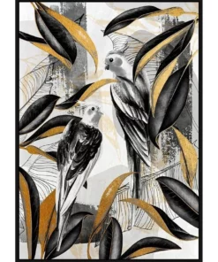 Cooper & Co Ready To Hang Fancy Feathers Wall Art With Foil 140x100cm