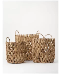 Australian House & Garden Kahlin Water Hyacinth Baskets Set of 3 in Natural