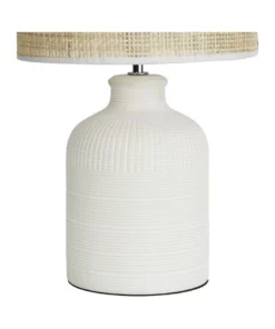Australian House & Garden Nightcliff Ceramic Base Lamp With Weave Shade 46.5x26x26cm in White/Natural -Home Decor Shop 865784980 3 720x928