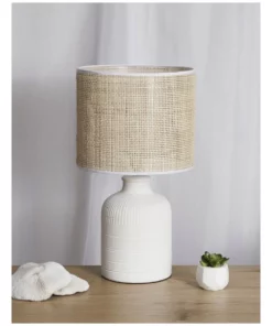 Australian House & Garden Nightcliff Ceramic Base Lamp With Weave Shade 46.5x26x26cm in White/Natural -Home Decor Shop 865784980 5 720x928