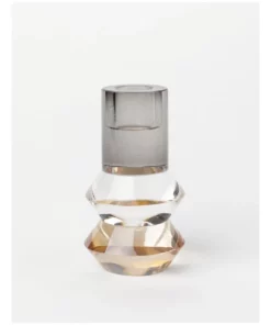 Darren Palmer Waterfield Crystal Candle Holder 11x6x6cm in Black/Multi