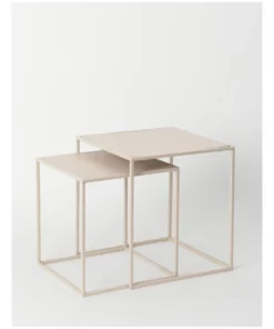 Vue Aere Metal Set of 2 Side Tables in Metailc