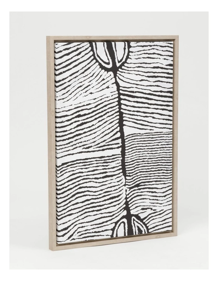 Warlukurlangu Artists x Vue Framed Wall Art 65x45cm Mina Jukurrpa (Mina Mina Dreaming) Ngalyipi by Judy Napangardi Watson 2 Warlukurlangu Artists x Vue Framed Wall Art 65x45cm Mina Jukurrpa (Mina Mina Dreaming) Ngalyipi by Judy Napangardi Watson - Image 2