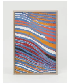 Warlukurlangu Artists x Vue Framed Wall Art 65x45cm Pirlarla Jukurrpa (Dogwood Tree Bean Dreaming) by Liddy Napanangka Walker