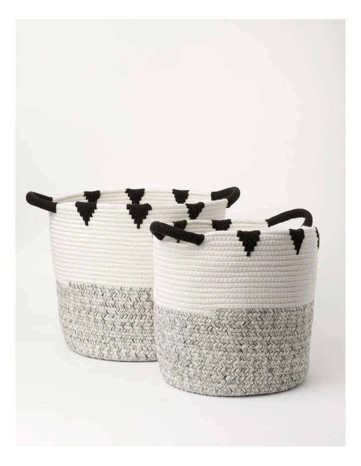 Milkshake Shape Space Set of 2 Baskets in Black/White 1 Milkshake Shape Space Set of 2 Baskets in Black/White