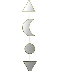 Milkshake Moon Mirror Hanging Plaque in Gold/Clear