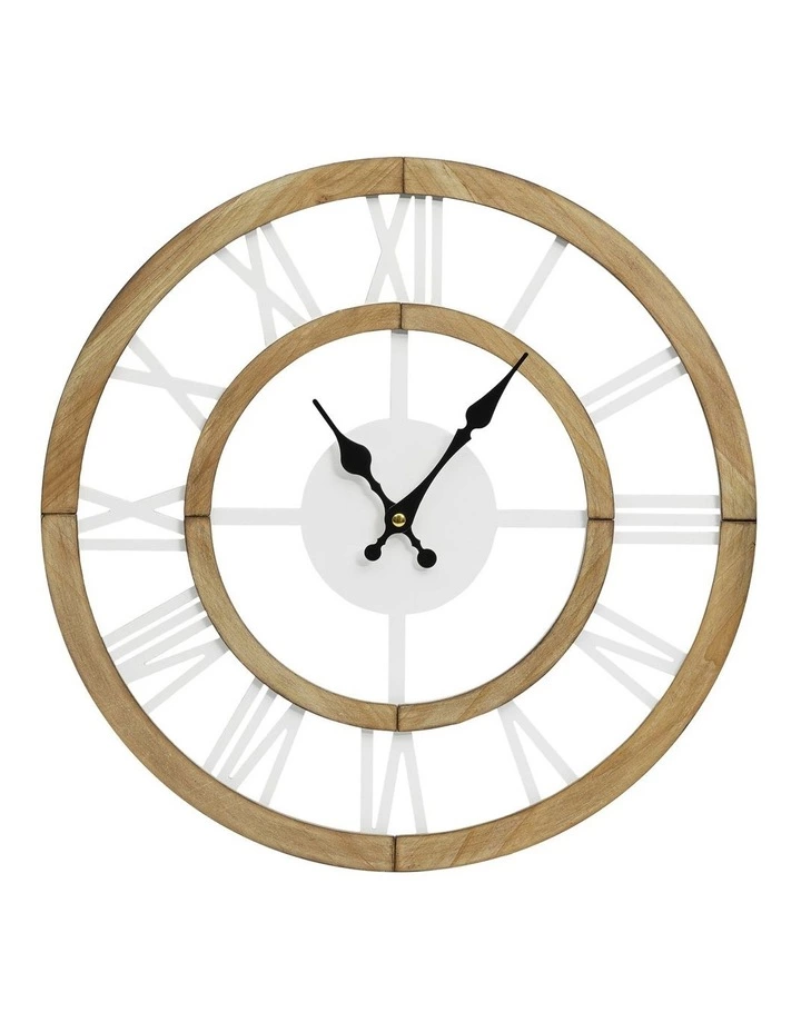 Australian House & Garden Noosa Wooden Roman Numerals Clock 40cm in Natural 1 Australian House & Garden Noosa Wooden Roman Numerals Clock 40cm in Natural