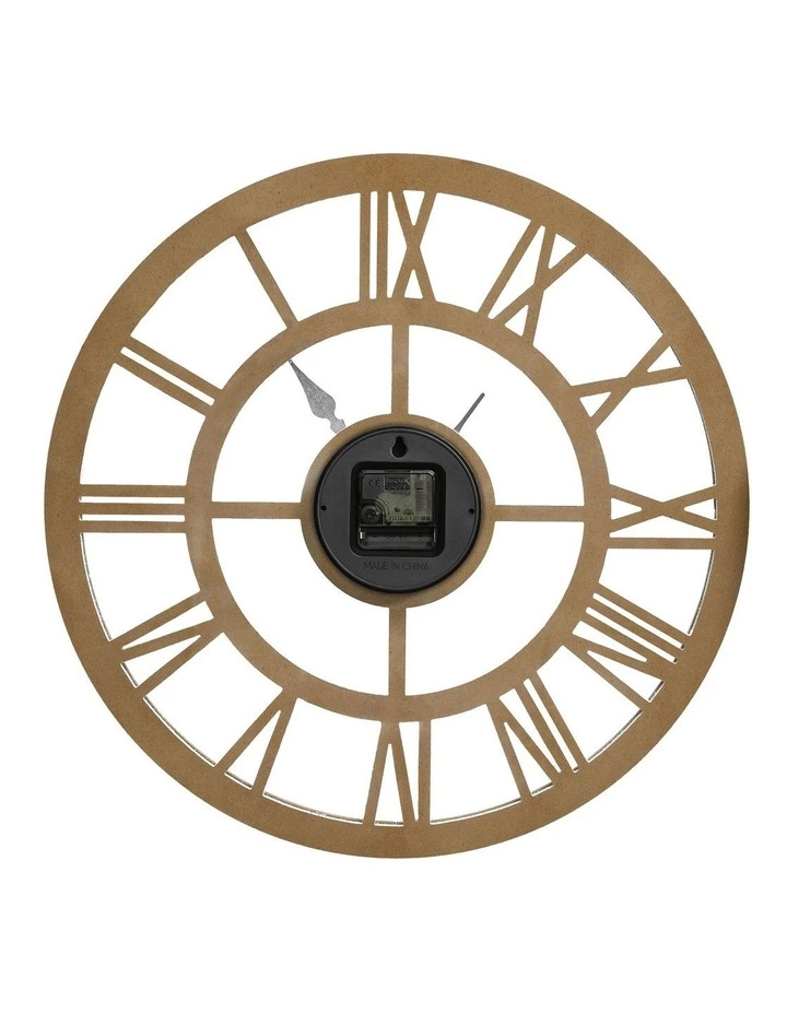 Australian House & Garden Noosa Wooden Roman Numerals Clock 40cm in Natural 2 Australian House & Garden Noosa Wooden Roman Numerals Clock 40cm in Natural - Image 2