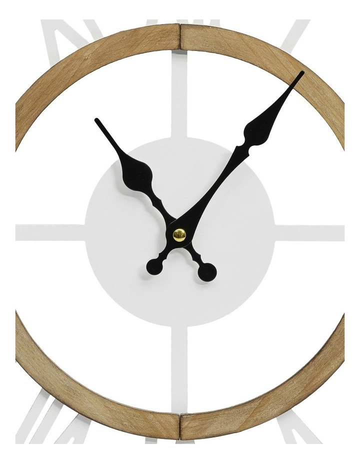 Australian House & Garden Noosa Wooden Roman Numerals Clock 40cm in Natural 3 Australian House & Garden Noosa Wooden Roman Numerals Clock 40cm in Natural - Image 3
